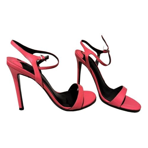 Pre-owned Nicholas Patent Leather Sandals In Pink