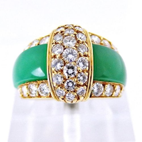 Pre-owned Van Cleef & Arpels Yellow Gold Ring In Green