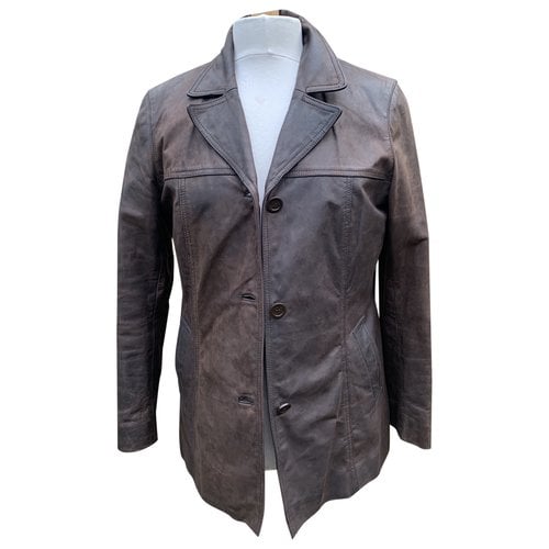 Pre-owned Oakwood Leather Jacket In Brown