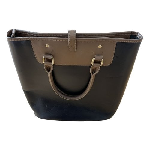 Pre-owned Marc O'polo Leather Tote In Black