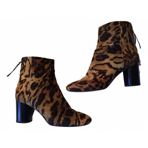 Pre-owned Isabel Marant Velvet Ankle Boots In Brown