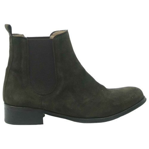 Pre-owned Anaki Leather Ankle Boots In Brown