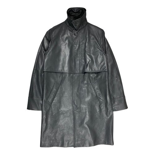 Pre-owned Helmut Lang Leather Trench In Black