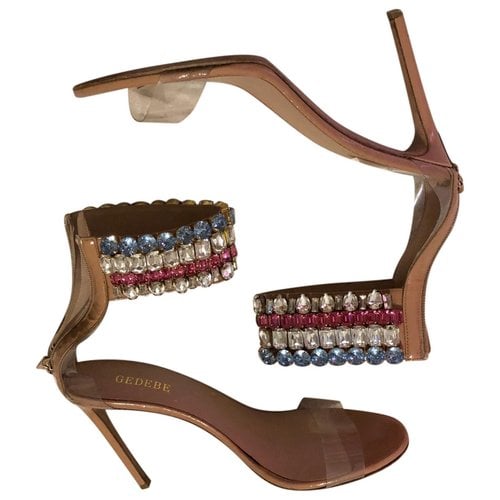 Pre-owned Gedebe Patent Leather Sandals In Multicolour