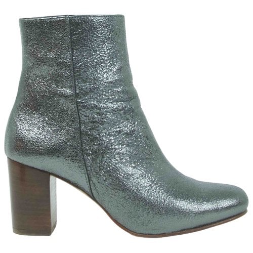 Pre-owned Anaki Leather Ankle Boots In Silver