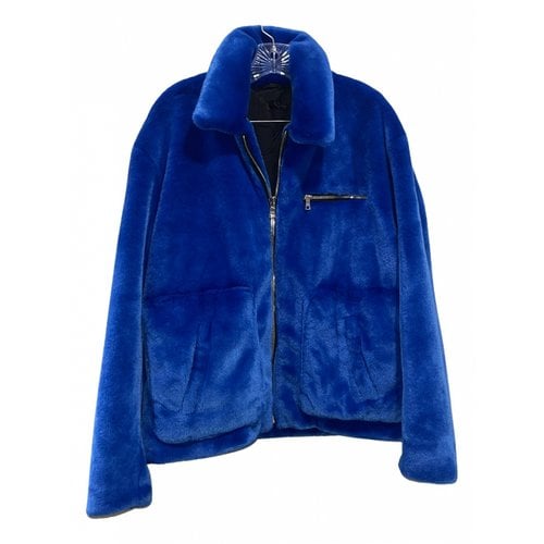 Pre-owned Rta Faux Fur Jacket In Blue
