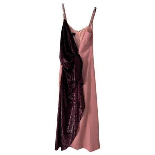 Pre-owned Pinko Velvet Mid-length Dress In Multicolour