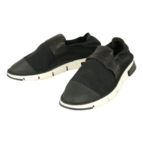 Pre-owned Cinzia Araia Leather Low Trainers In Black