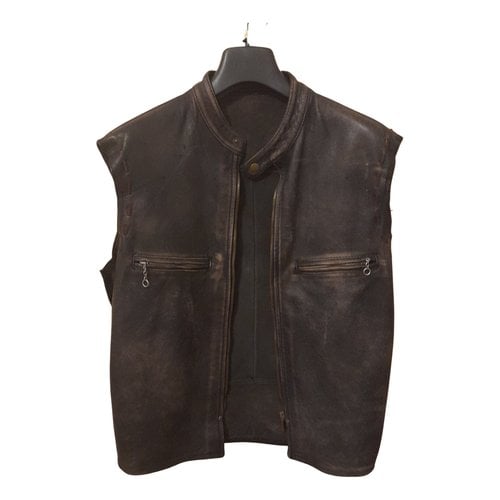 Pre-owned Golden Goose Leather Jacket In Black
