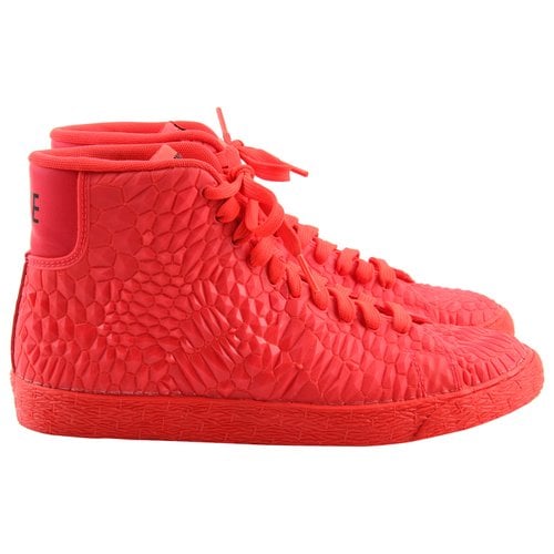 Pre-owned Nike Blazer Leather Trainers In Orange