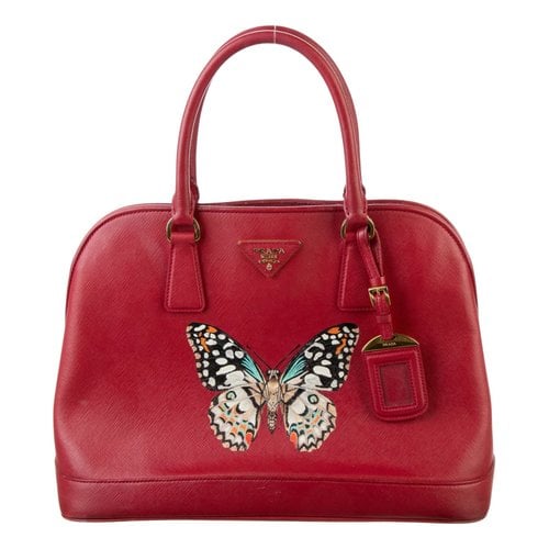 Pre-owned Prada Saffiano Leather Handbag In Red