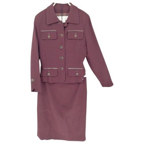 Pre-owned Nina Ricci Wool Suit Jacket In Burgundy