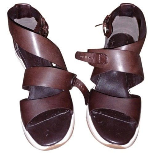 Pre-owned Hogan Leather Sandals In Brown
