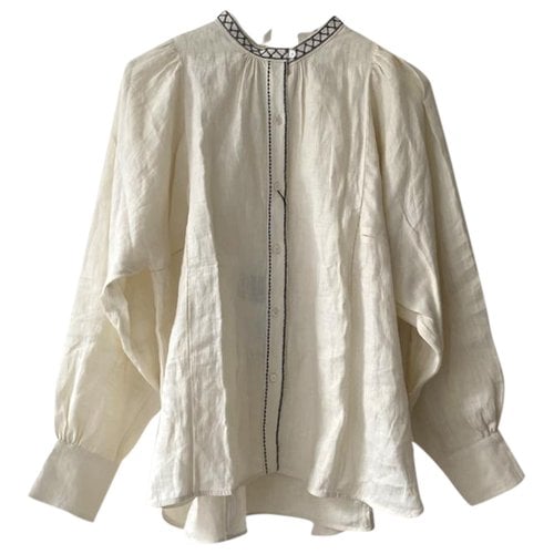 Pre-owned Max Mara Linen Tunic In Beige