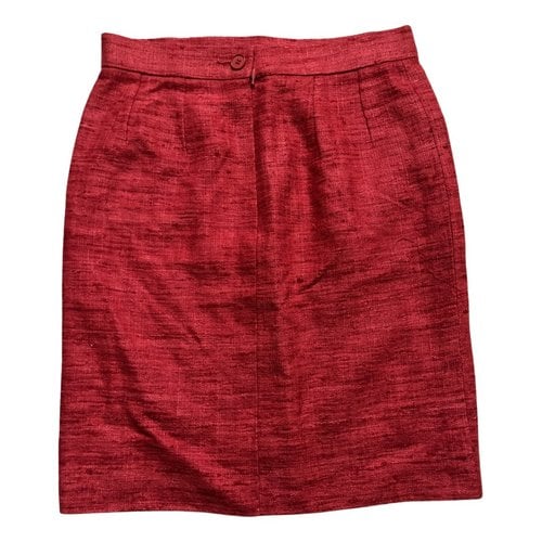 Pre-owned Saint Laurent Silk Mini Skirt In Red