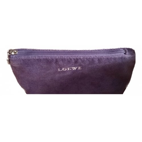 Pre-owned Loewe Velvet Clutch Bag In Purple