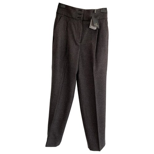 Pre-owned Massimo Dutti Wool Trousers In Brown