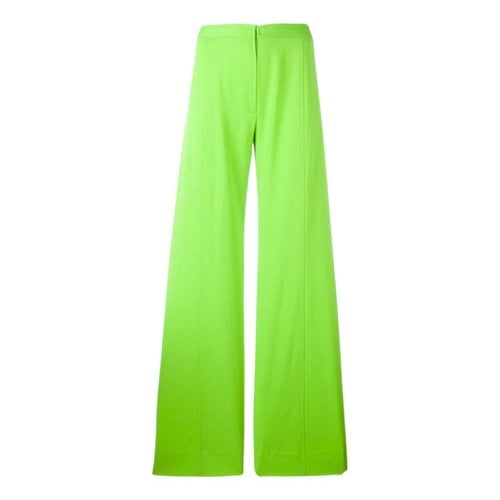 Pre-owned Emanuel Ungaro Wool Straight Pants In Green