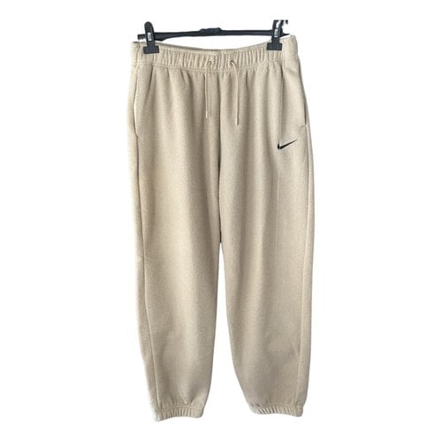 Pre-owned Nike Straight Pants In Beige