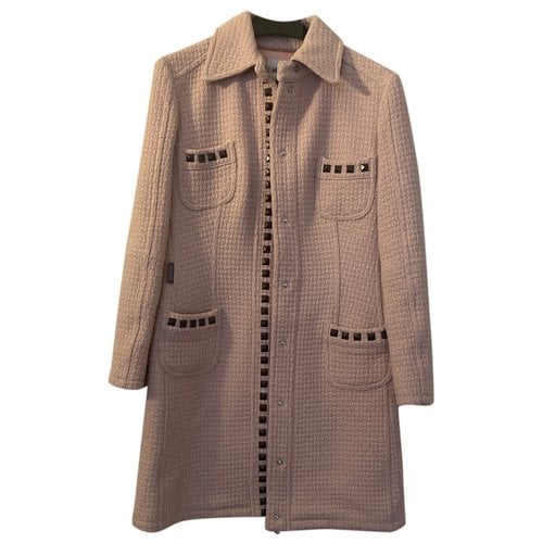 Pre-owned Moschino Wool Coat In Pink