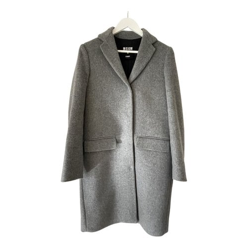 Pre-owned Msgm Wool Coat In Grey