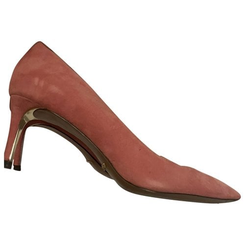 Pre-owned Massimo Dutti Leather Heels In Pink