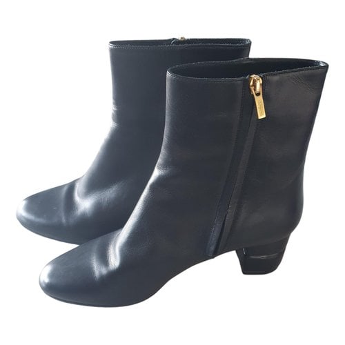 Pre-owned Ferragamo Pony-style Calfskin Ankle Boots In Black