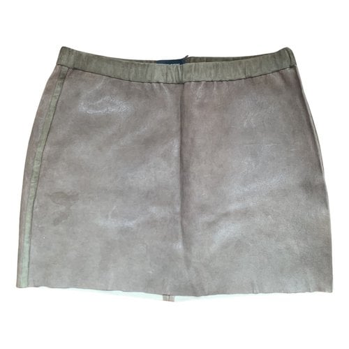 Pre-owned Isabel Marant Leather Mini Skirt In Brown