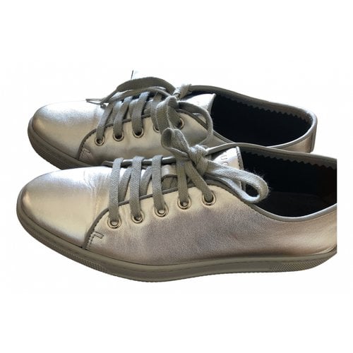 Pre-owned Gucci Leather Trainers In Metallic