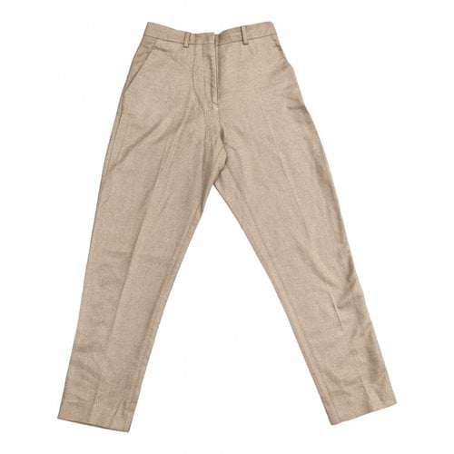 Pre-owned Maison Margiela Wool Straight Pants In Brown