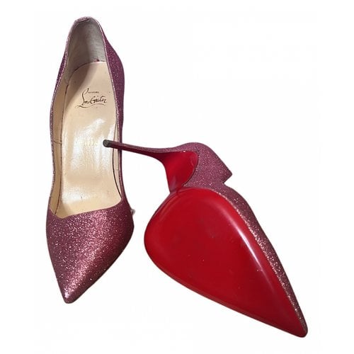 Pre-owned Christian Louboutin So Kate Glitter Heels In Pink
