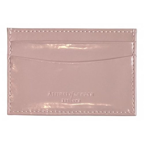 Pre-owned Aspinal Of London Patent Leather Card Wallet In Pink