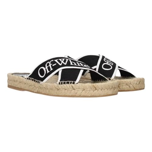 Pre-owned Off-white Cloth Espadrilles In Black