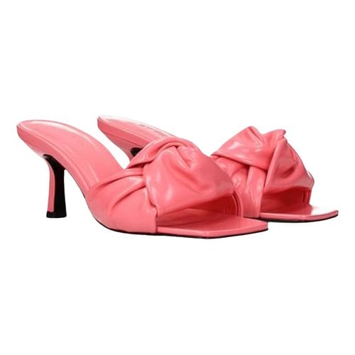 Pre-owned By Far Leather Sandal In Pink