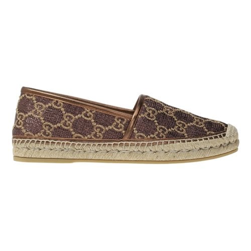 Pre-owned Gucci Cloth Espadrilles In Brown