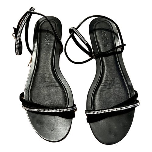 Pre-owned Ba&sh Leather Sandal In Black