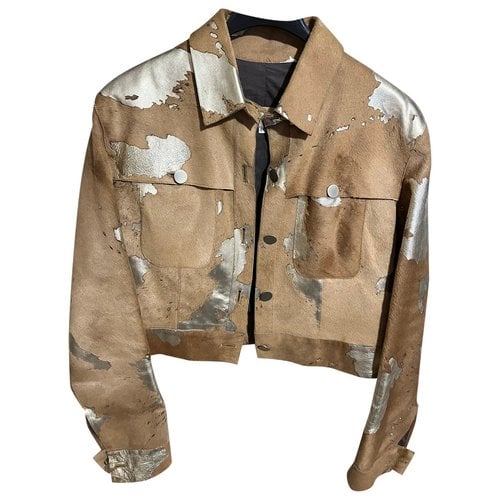 Pre-owned Orciani Leather Jacket In Camel