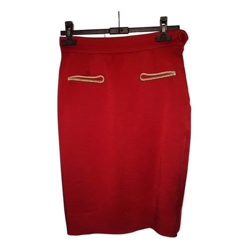 Pre-owned Moschino Wool Mid-length Skirt In Red