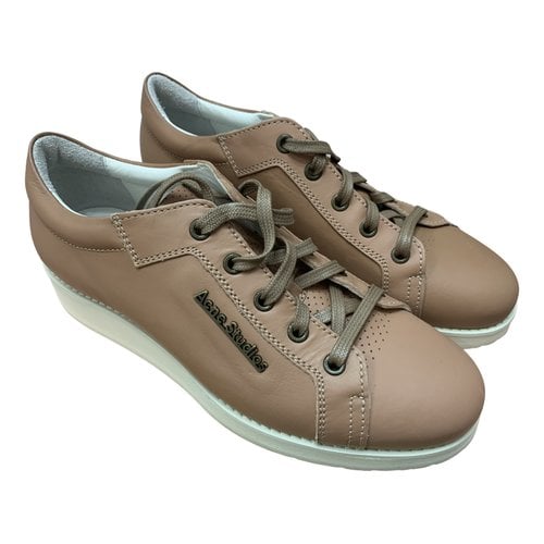 Pre-owned Acne Studios Leather Trainers In Brown
