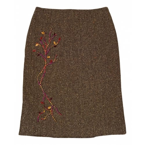 Pre-owned Kenzo Wool Mid-length Skirt In Brown