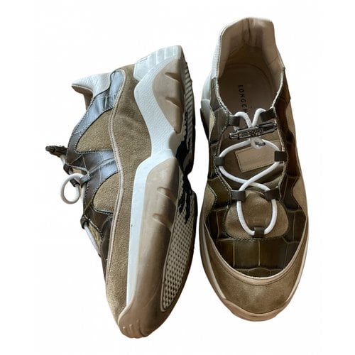 Pre-owned Longchamp Leather Trainers In Beige