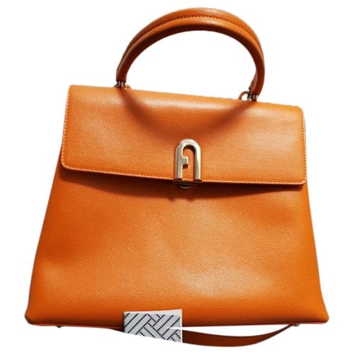 Pre-owned Furla Metropolis Leather Handbag In Orange