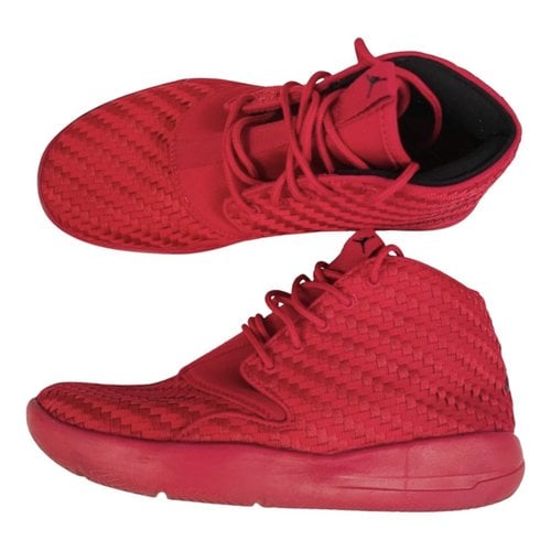 Pre-owned Jordan Cloth High Trainers In Red