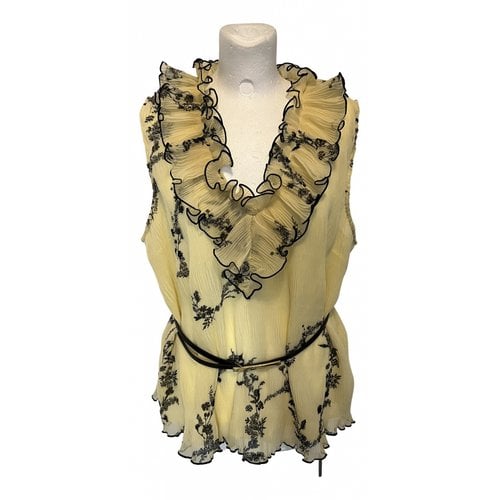 Pre-owned Ganni Blouse In Yellow