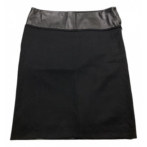 Pre-owned Costume National Linen Mini Skirt In Black