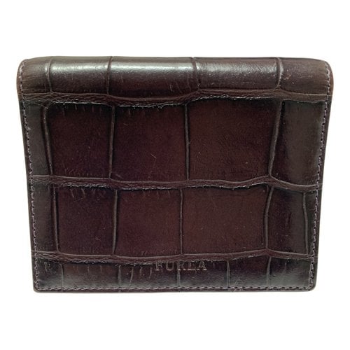 Pre-owned Furla Leather Wallet In Purple