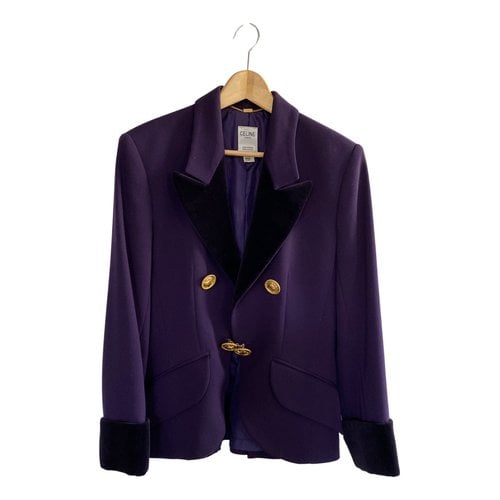 Pre-owned Celine Wool Blazer In Purple