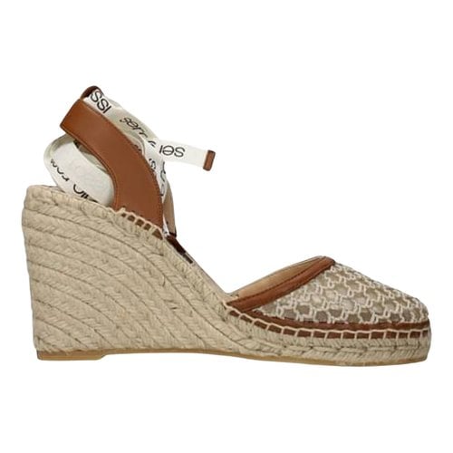 Pre-owned Sergio Rossi Leather Espadrilles In Beige