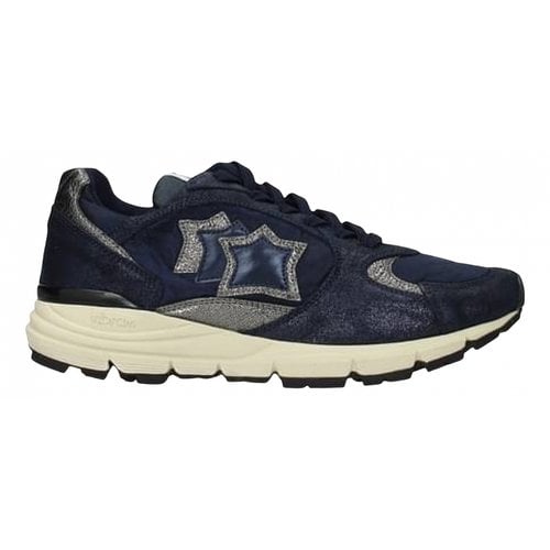 Pre-owned Atlantic Stars Leather Trainers In Navy
