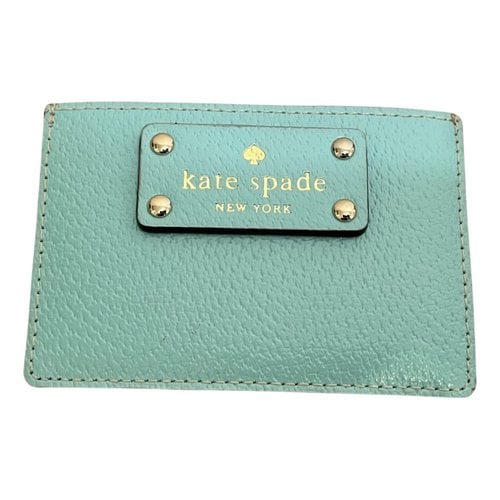 Pre-owned Kate Spade Leather Card Wallet In Green